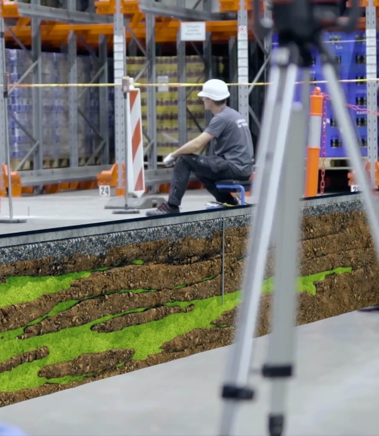 Floor lifting with laser level monitoring and geopolymer injection